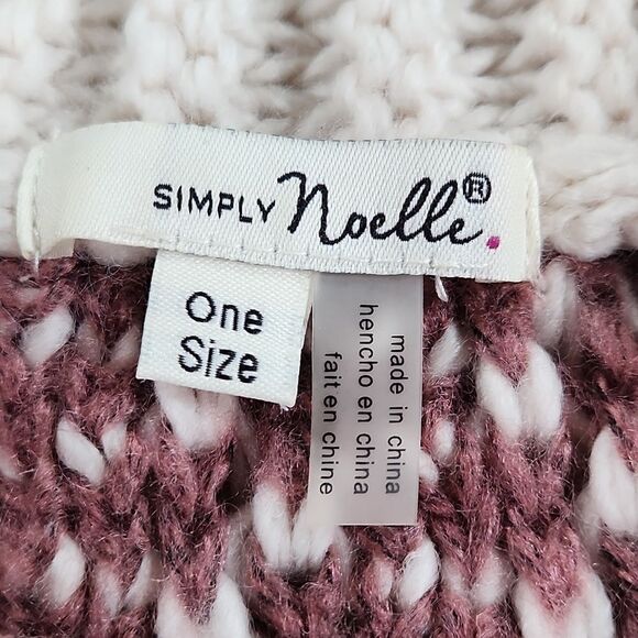 EUC Simply Noelle Dusty Rose/Cream Button Up Shawl - Picture 5 of 7